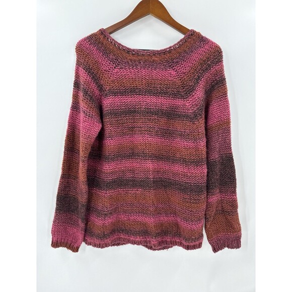 Lolas Sweater Women M Red Stripe Wool Blend Bohemian Boho Bohemian Style Hippie - Picture 8 of 12